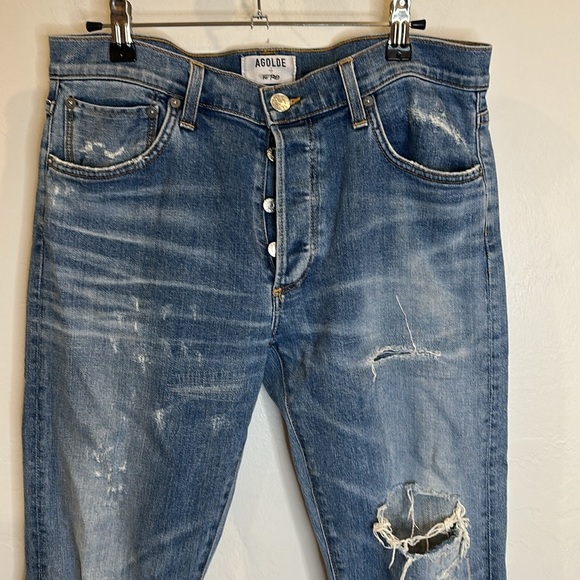 AGOLDE x ASAP FERG MENS DISTRESSED JEANS 32x32 BUTTON FLY - Picture 2 of 8